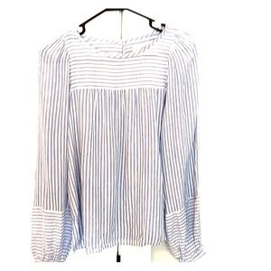 Blue and white stripe blouse. XS